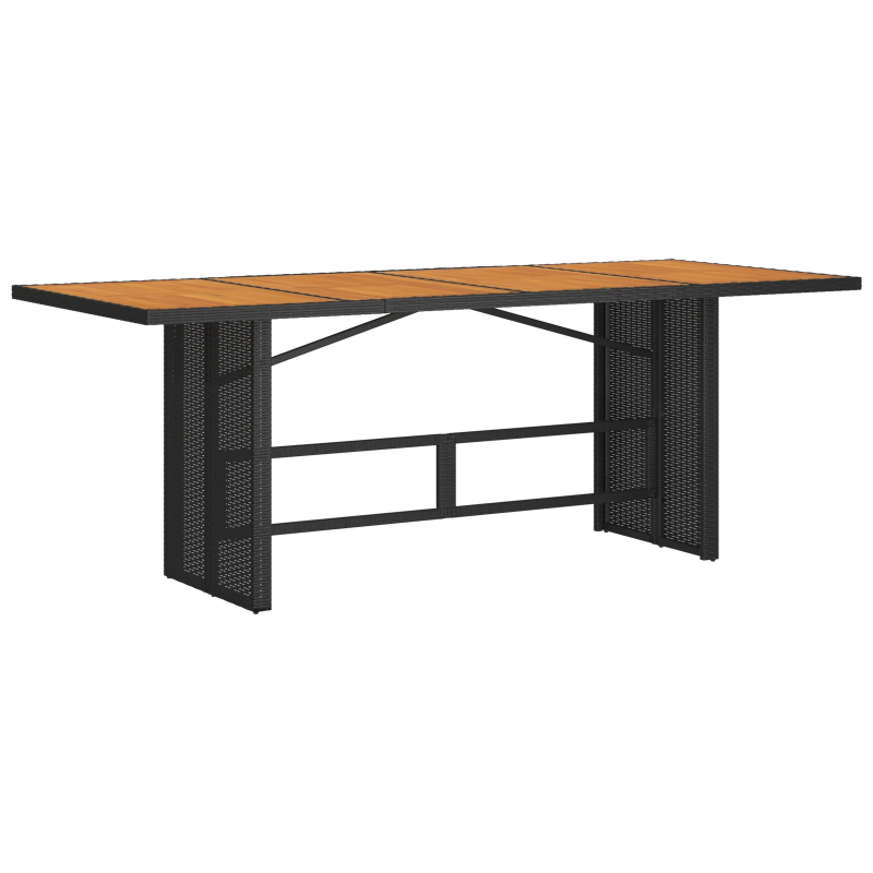 vidaXL Dārza ēdamgalds 9 pcs Melna poliratāns