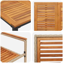 vidaXL Dārza ēdamgalds 7 pcs Bēšs un Brūns poliratāns