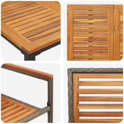 vidaXL Dārza ēdamgalds 9 pcs Pelēks un brūns poliratāns