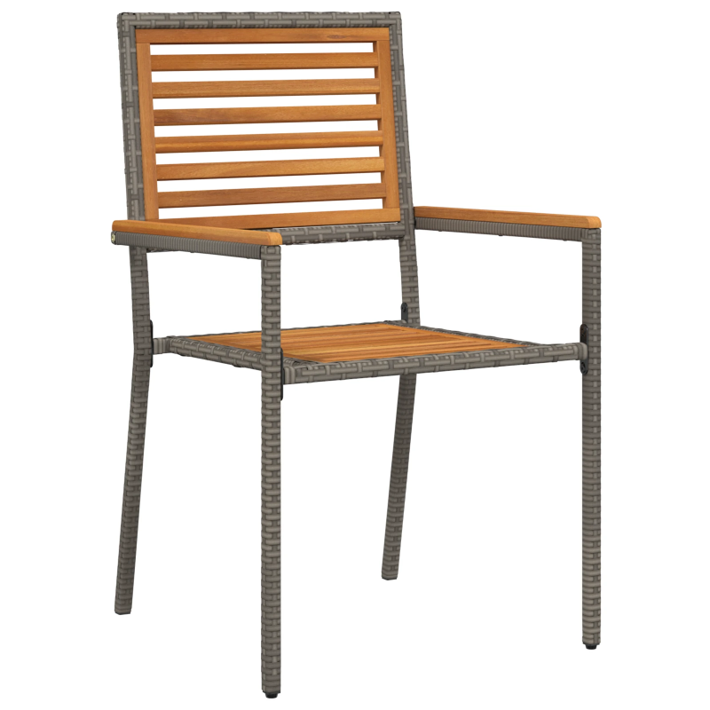 vidaXL Dārza ēdamgalds 5 pcs Pelēka Cietā akācijas koks