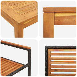 vidaXL Dārza ēdamgalds 5 pcs Melna Cietā akācijas koks