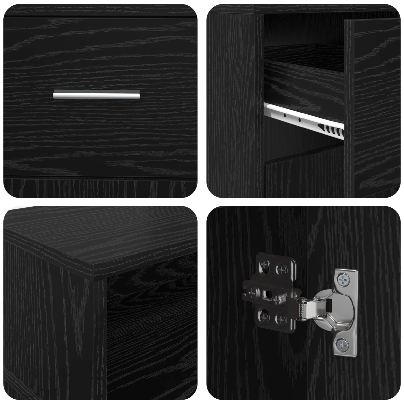 vidaXL Galds ar plauktu Melns ozols 120 x 55 x 91 cm Inženierijas koks