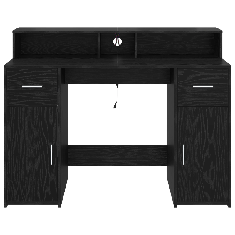 vidaXL Galds ar plauktu Melns ozols 120 x 55 x 91 cm Inženierijas koks