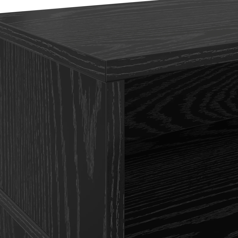 vidaXL Galds ar plauktu Melns ozols 200 x 55 x 91 cm Inženierijas koks