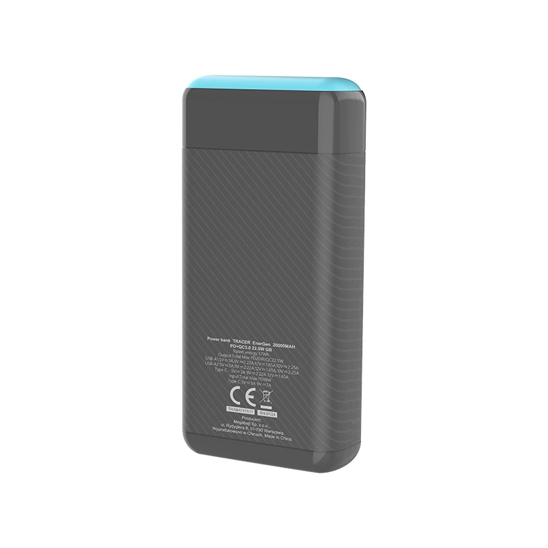 Tracer 47517 EnerGen 20000mAh Power Bank gray-blue