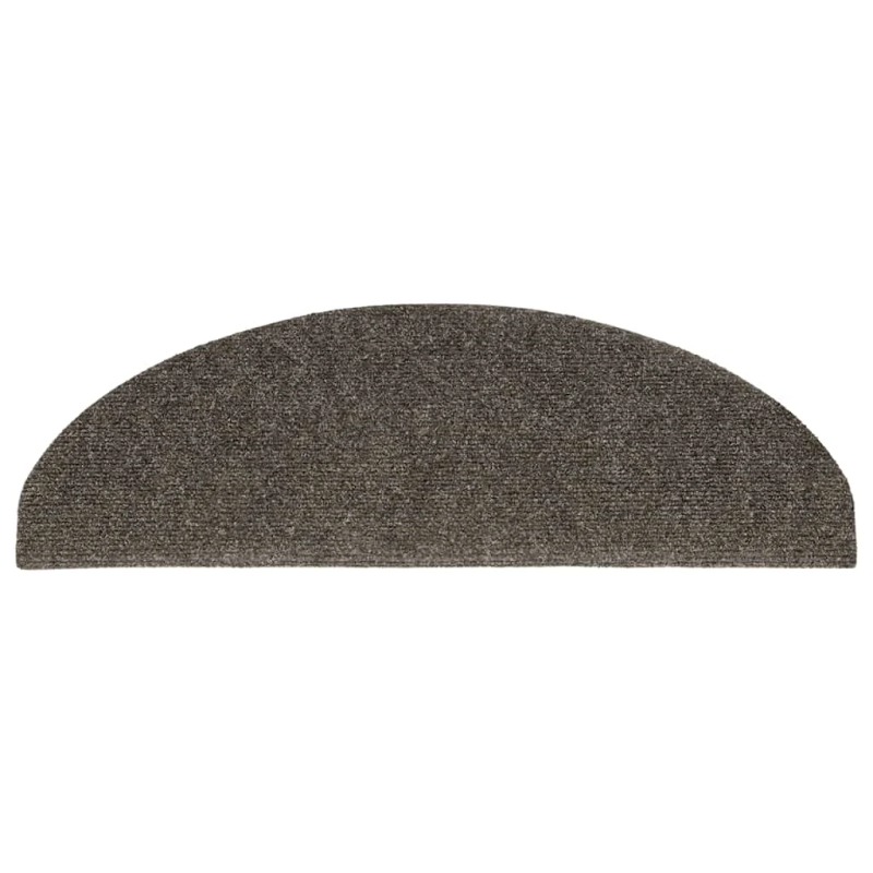 vidaXL kāpņu paklājiņi, pašlīmējoši, 30 gab., 65x21x4 cm, antracīta krāsā, pusapaļi, lieli