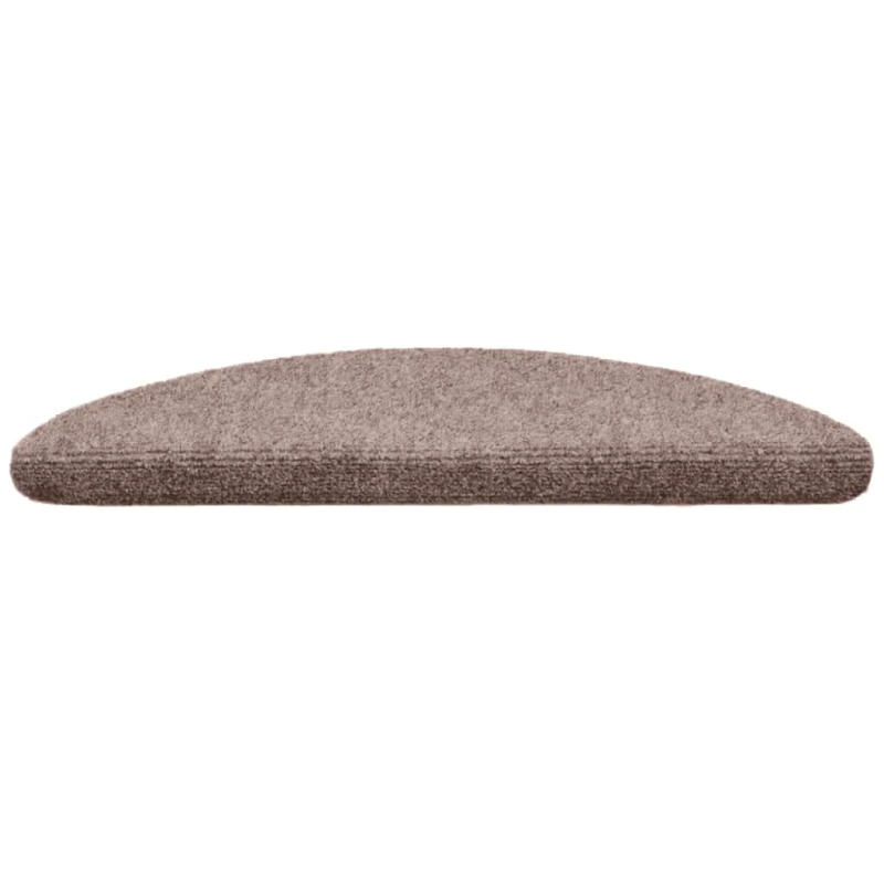 vidaXL kāpņu paklājiņi, pašlīmējoši, 20 gab., 56x17x3 cm, gaiši brūns, pusapaļi