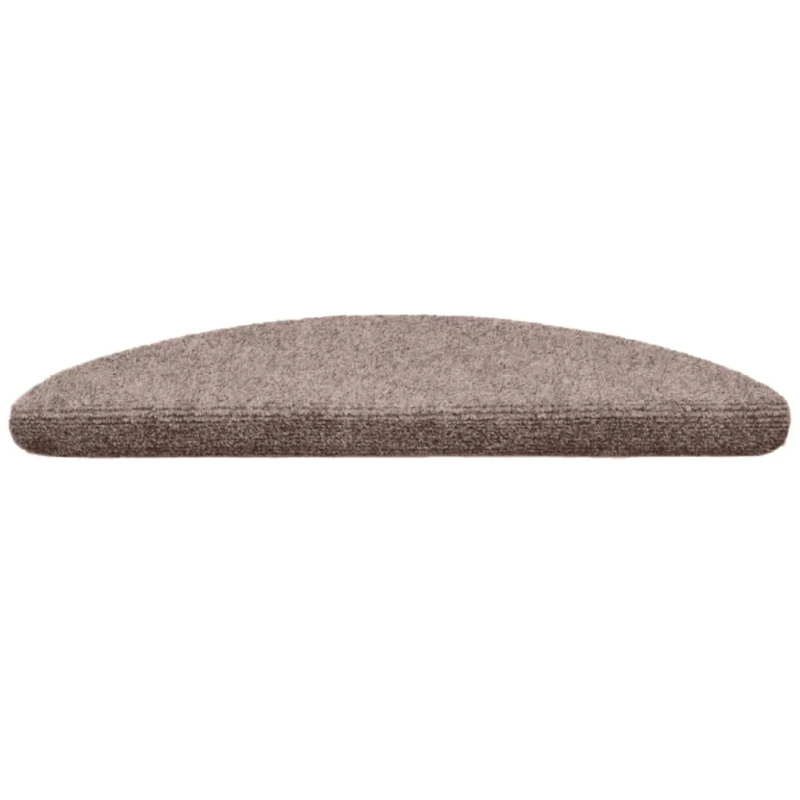 vidaXL kāpņu paklājiņi, pašlīmējoši, 30 gab., 56x17x3 cm, gaiši brūns, pusapaļi