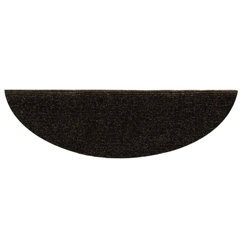 vidaXL kāpņu paklājiņi, pašlīmējoši, 30 gab., 56x17x3 cm, tumši brūni, pusapaļi