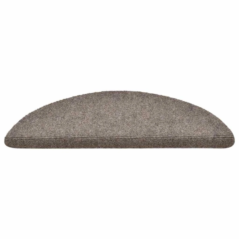 vidaXL kāpņu paklājiņi, pašlīmējoši, 30 gab., 56x17x3 cm, bēši, pusapaļi