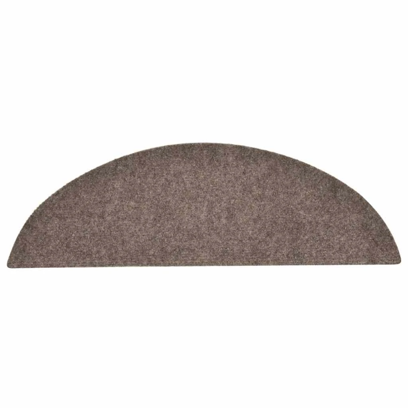 vidaXL kāpņu paklājiņi, pašlīmējoši, 30 gab., 56x17x3 cm, bēši, pusapaļi