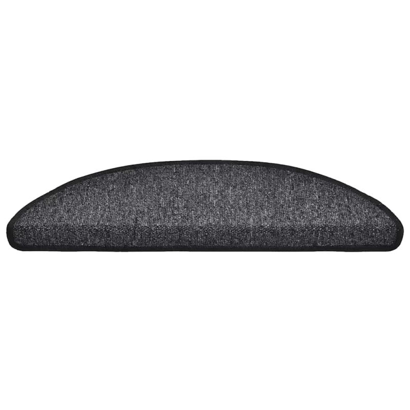 vidaXL kāpņu paklājiņi, 30 gab., 56x17x3 cm, antracīta krāsas, pusapaļi