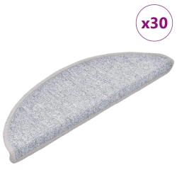 vidaXL kāpņu paklājiņi, 30 gab., 56x17x3 cm, gaiši pelēki, pusapaļi