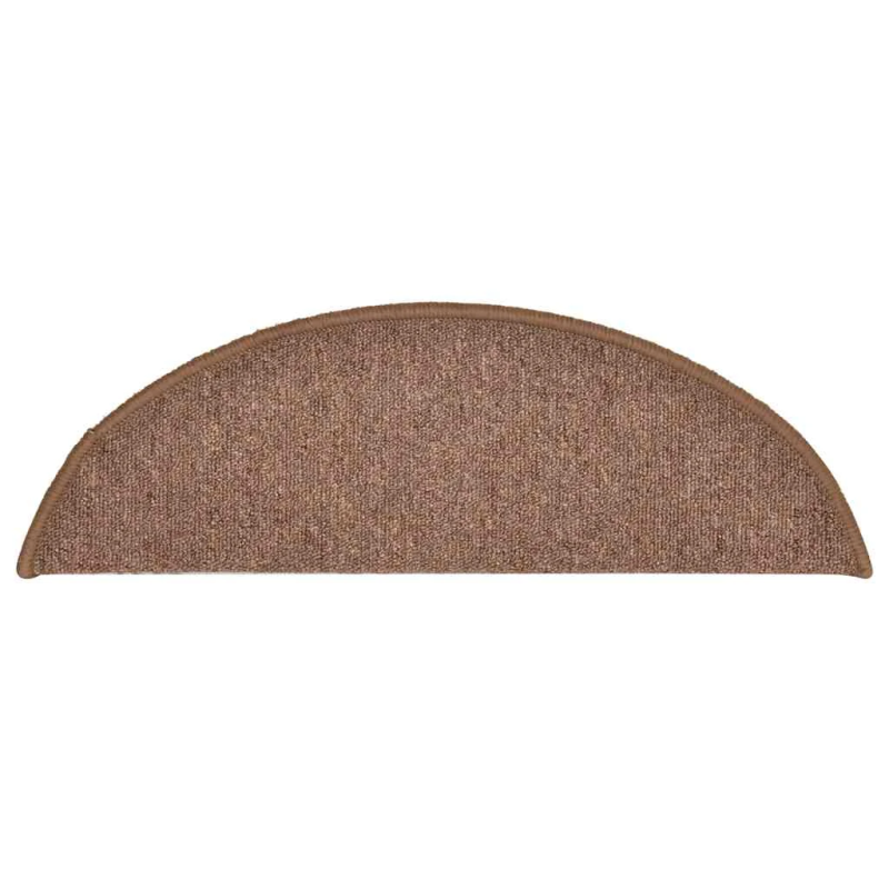 vidaXL kāpņu paklājiņi, 30 gab., 56x17x3 cm, brūni, pusapaļi