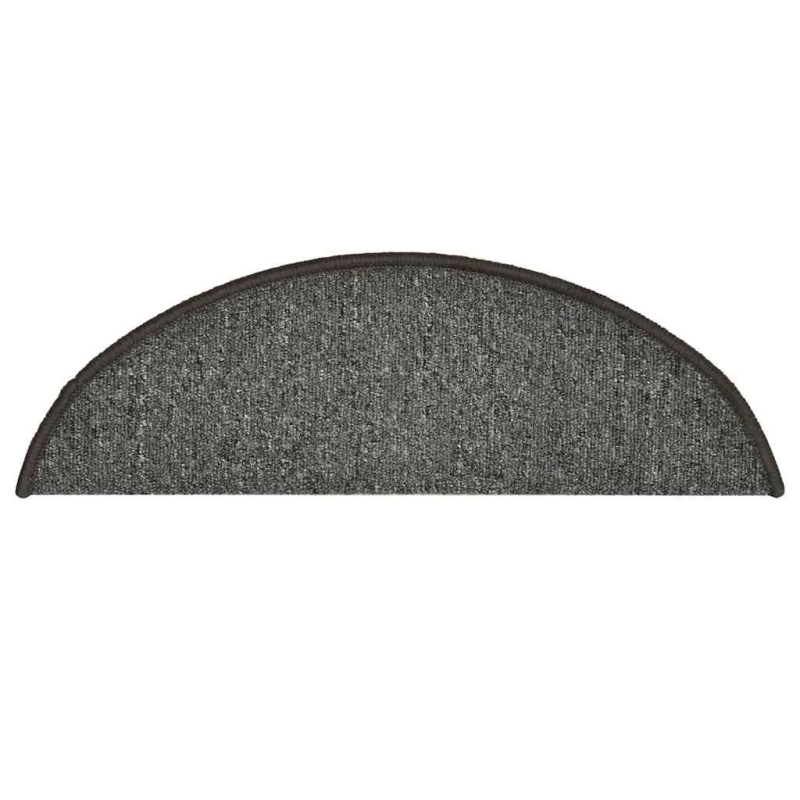 vidaXL kāpņu paklājiņi, 30 gab., 56x17x3 cm, tumši pelēki, pusapaļi