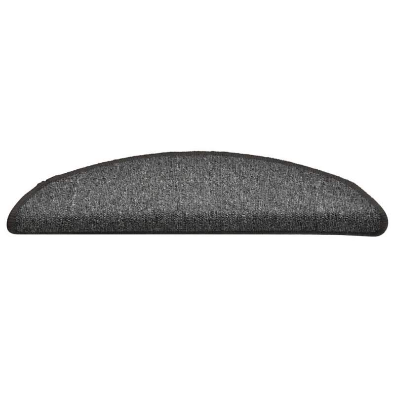 vidaXL kāpņu paklājiņi, 30 gab., 56x17x3 cm, tumši pelēki, pusapaļi