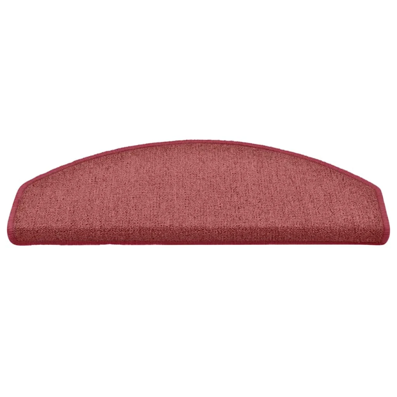 vidaXL kāpņu paklājiņi, 30 gab., 65x24x4 cm, bordo krāsas, pusapaļi, lieli