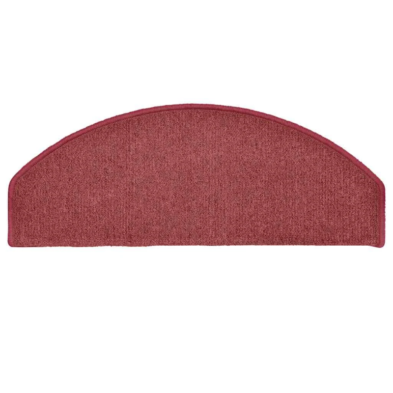 vidaXL kāpņu paklājiņi, 30 gab., 65x24x4 cm, bordo krāsas, pusapaļi, lieli