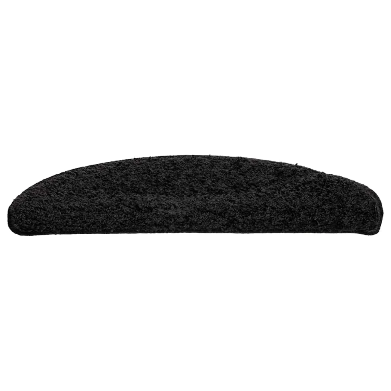 vidaXL kāpņu paklājiņi, 30 gab., 56x17x3 cm, melni, pusapaļi