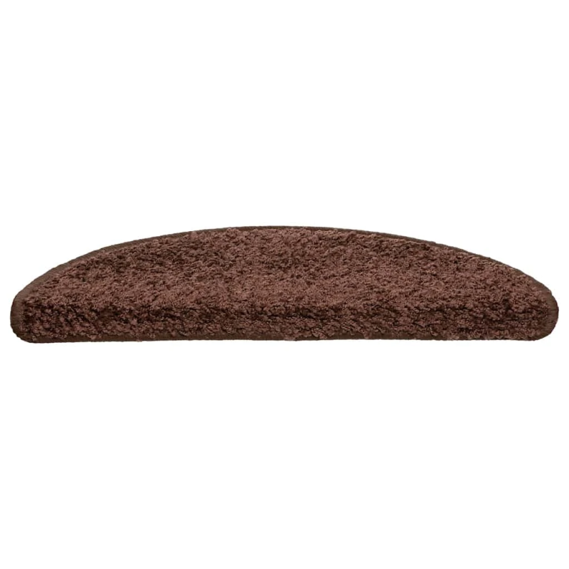 vidaXL kāpņu paklājiņi, 30 gab., 56x17x3 cm, brūni, pusapaļi