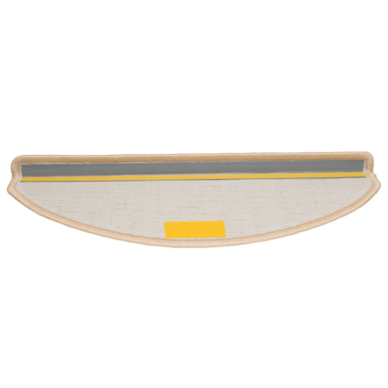 vidaXL kāpņu paklājiņi, 30 gab., 65x21x4 cm, krēmkrāsas, pusapaļi, lieli