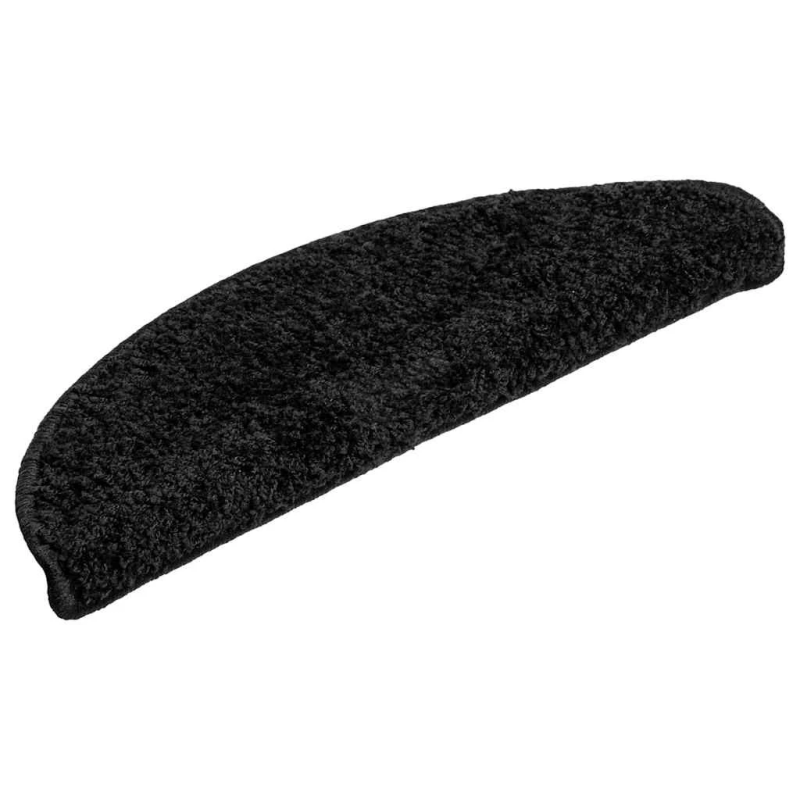 vidaXL kāpņu paklājiņi, 20 gab., 56x17x3 cm, melni, pusapaļi