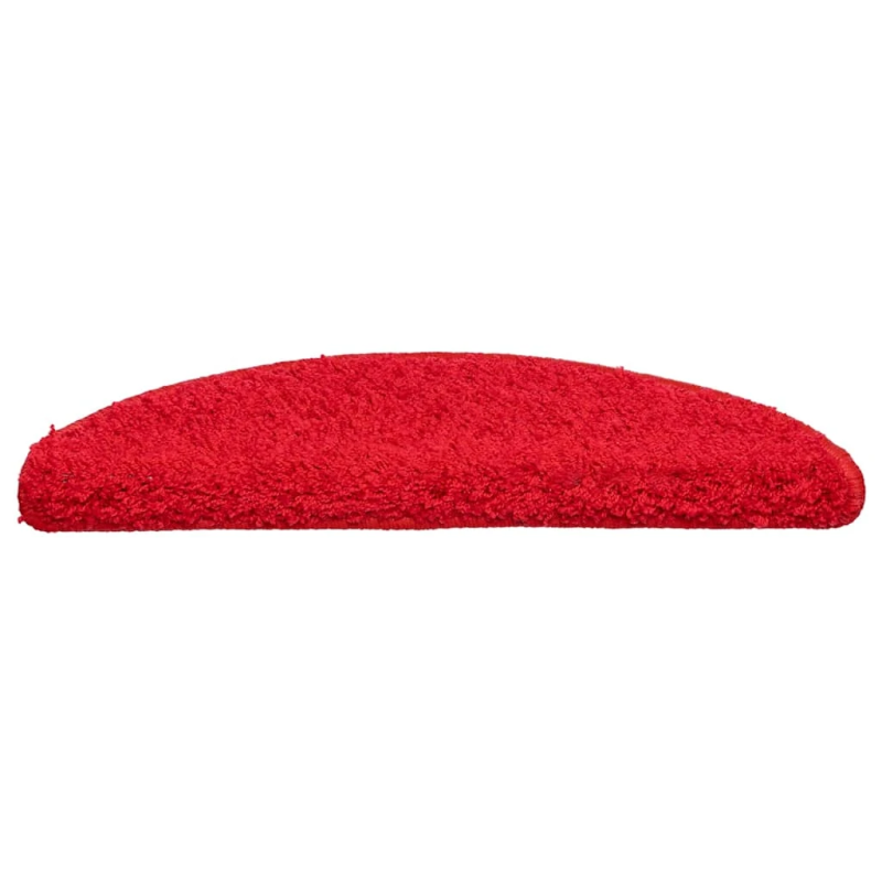 vidaXL kāpņu paklājiņi, 20 gab., 56x17x3 cm, sarkani, pusapaļi