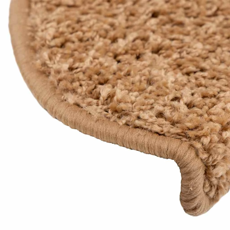 vidaXL kāpņu paklājiņi, 20 gab., 65x21x4 cm, bēši, pusapaļi, lieli