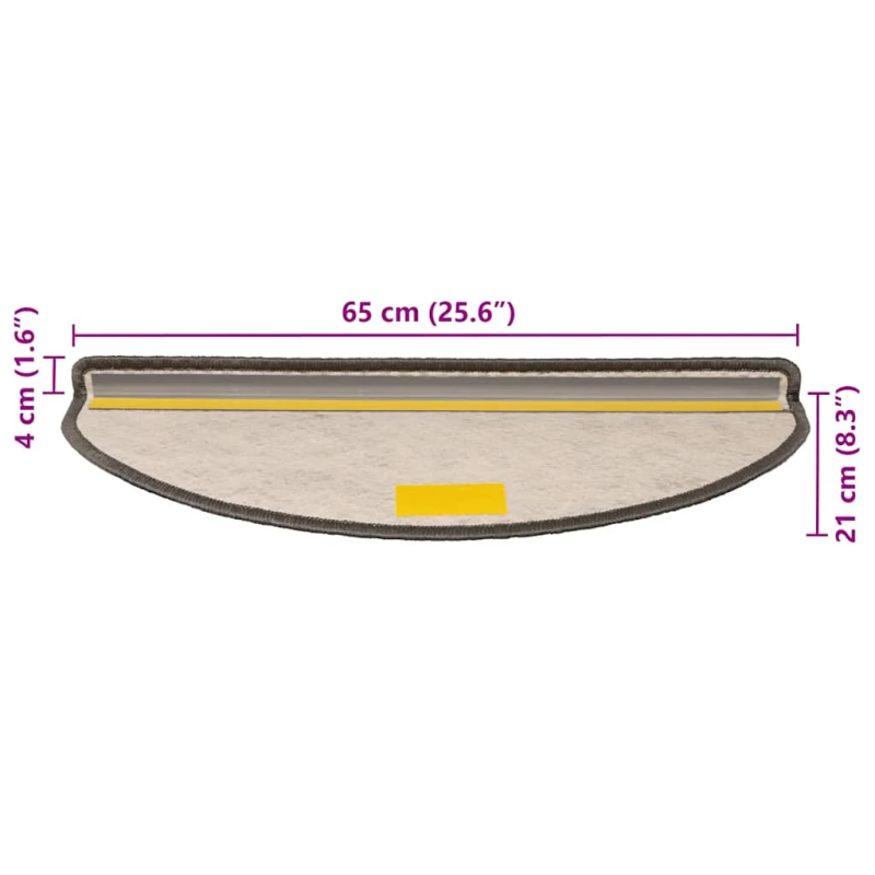 vidaXL kāpņu paklāji, 30 gab., pašlīmējoši, 65x21x4 cm, brūni bēši