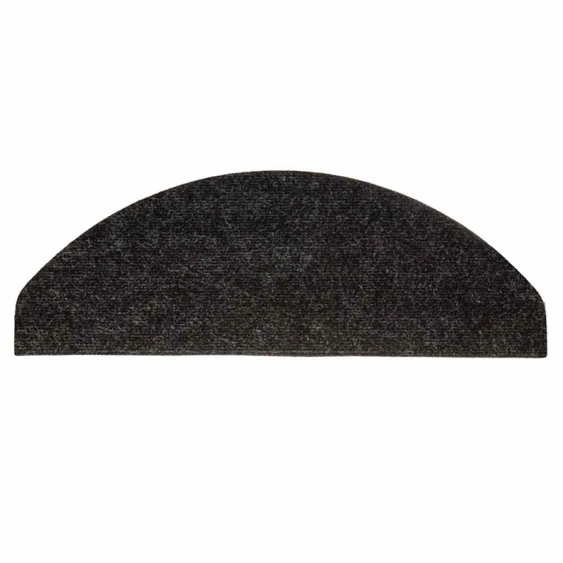 vidaXL kāpņu paklāji, 30 gab., pašlīmējoši, 56x17x3 cm, melni