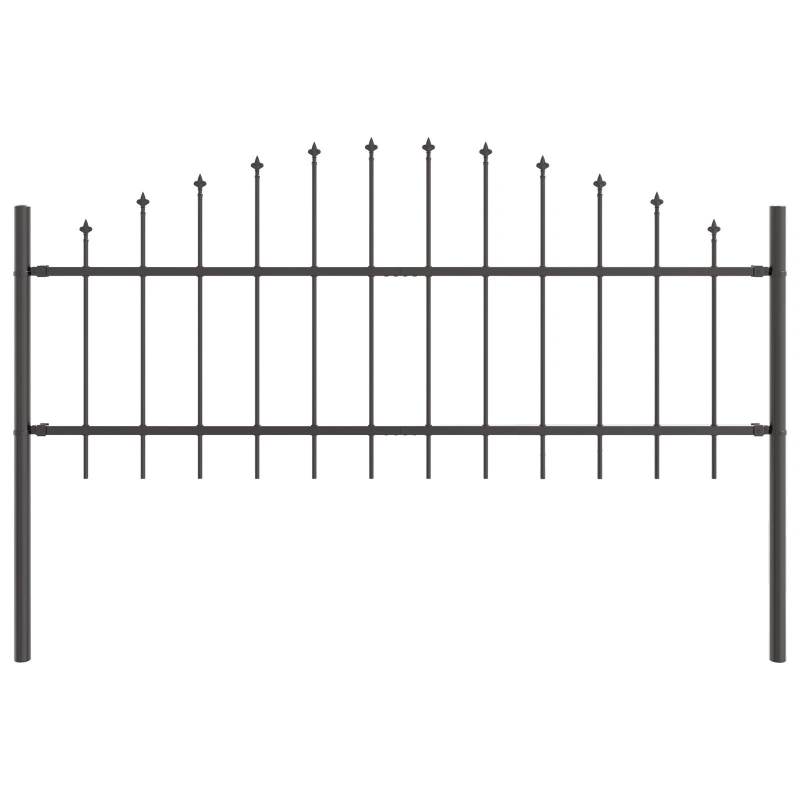 vidaXL Dārza žogs 2 pcs Pelēka 170 x 140 cm