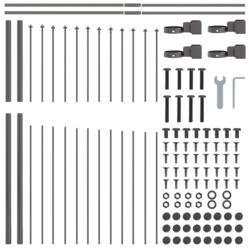 vidaXL Dārza žogs 2 pcs Pelēka 170 x 190 cm