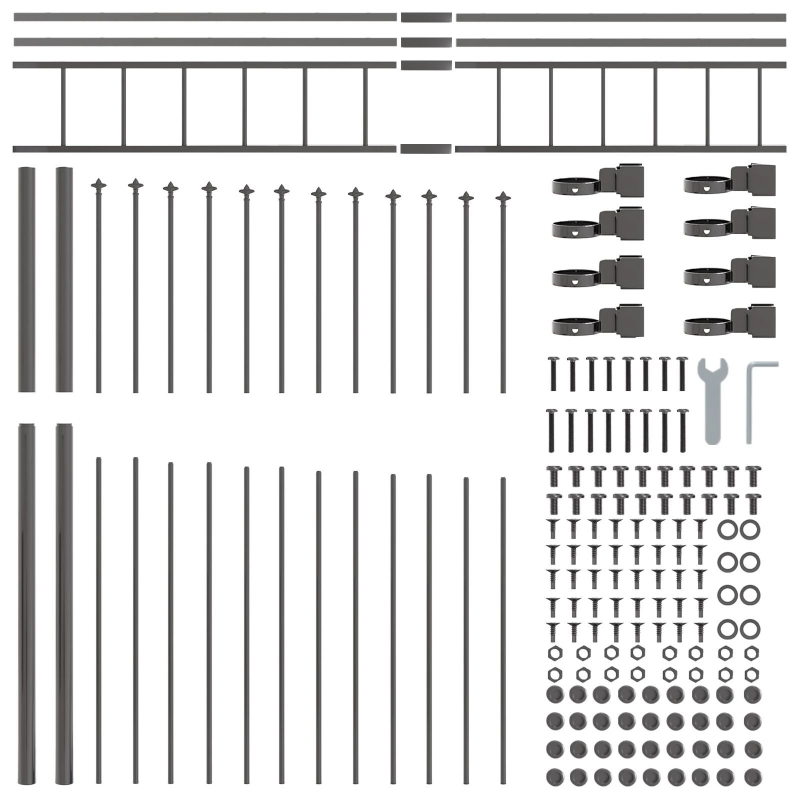 vidaXL Dārza žogs 3 pcs Pelēka 170 x 225 cm
