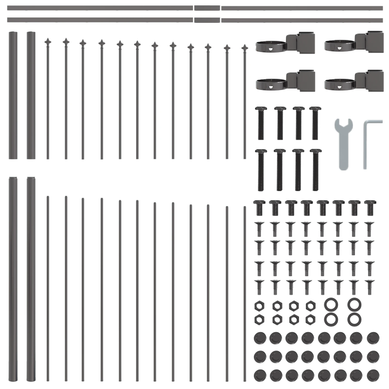 vidaXL Dārza žogs 6 pcs Pelēka 170 x 165 cm