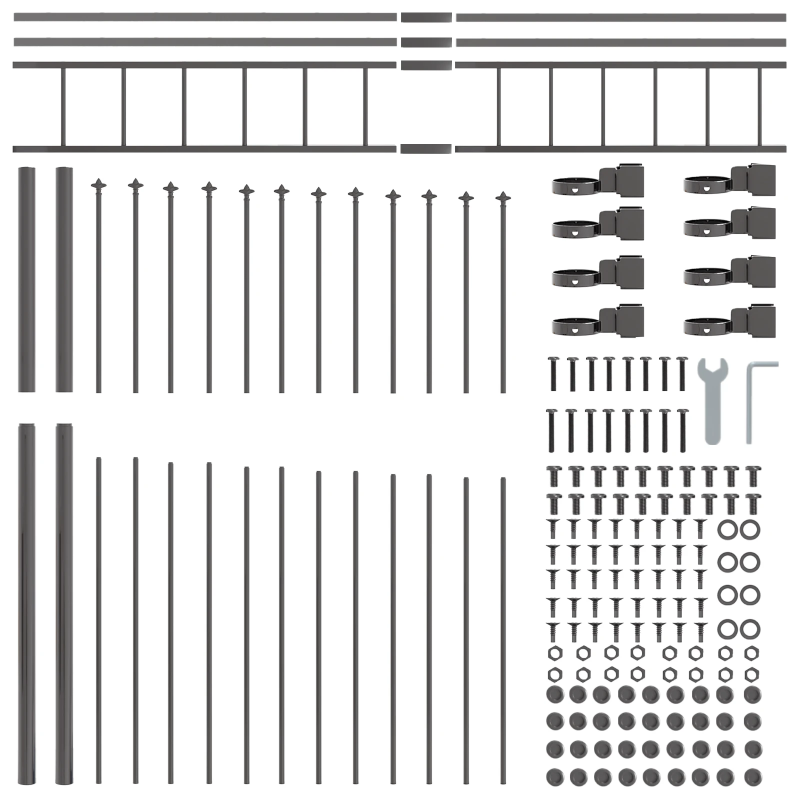 vidaXL Dārza žogs 6 pcs Pelēka 170 x 225 cm