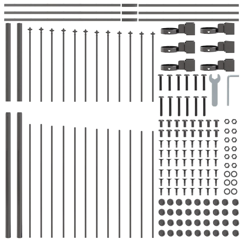 vidaXL Dārza žogs 7 pcs Pelēka 170 x 215 cm