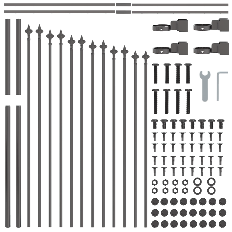 vidaXL Dārza žogs 8 pcs Pelēka 170 x 140 cm