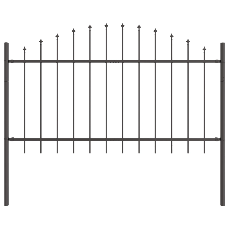 vidaXL Dārza žogs 8 pcs Pelēka 170 x 140 cm