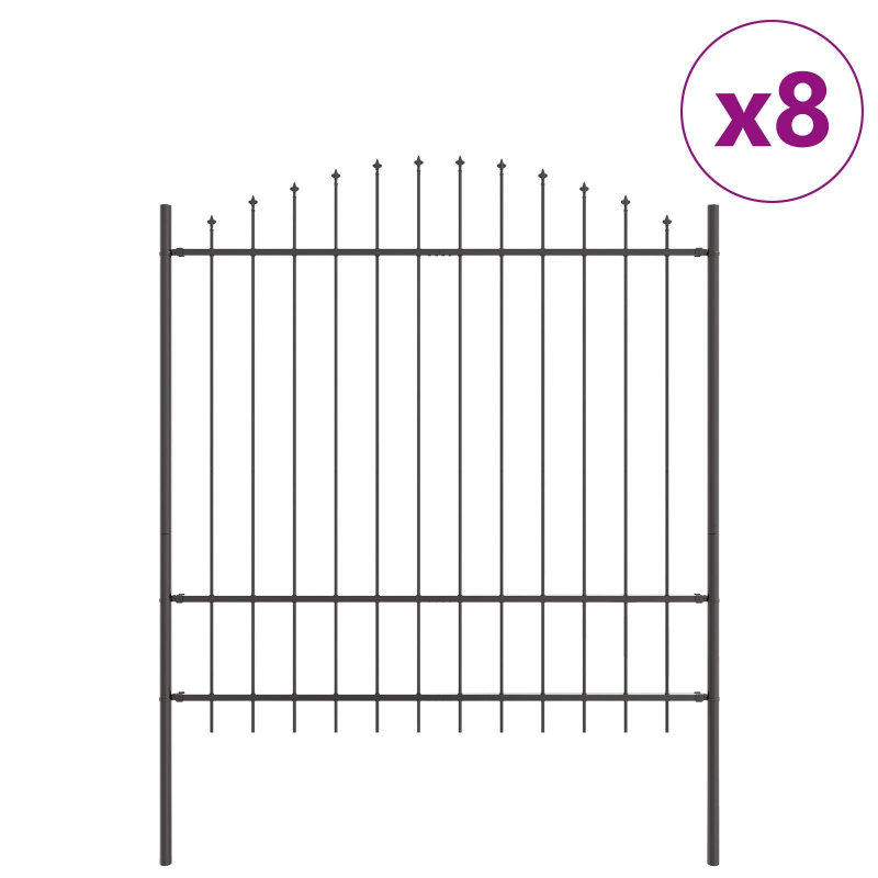 vidaXL Dārza žogs 8 pcs Pelēka 170 x 215 cm