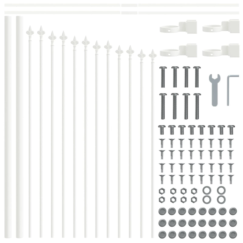 vidaXL Dārza žogs 2 pcs Balts 170 x 140 cm