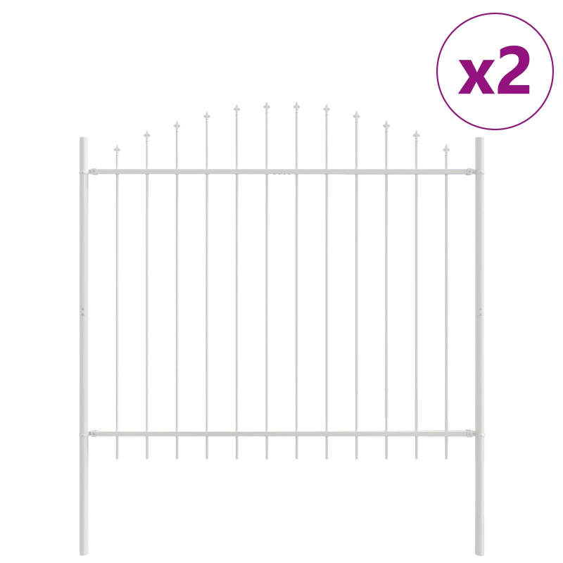 vidaXL Dārza žogs 2 pcs Balts 170 x 165 cm