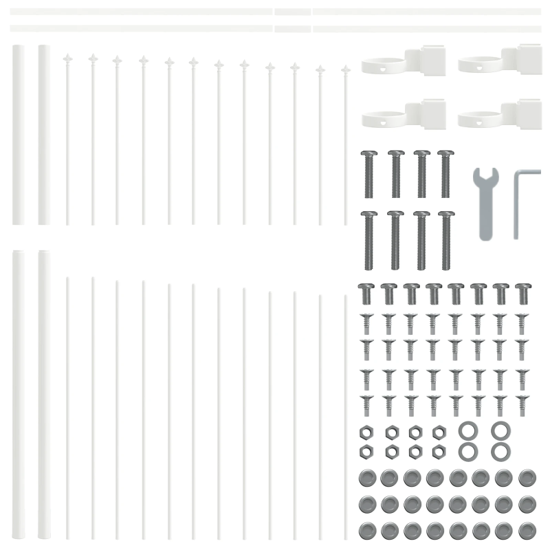 vidaXL Dārza žogs 6 pcs Balts 170 x 190 cm