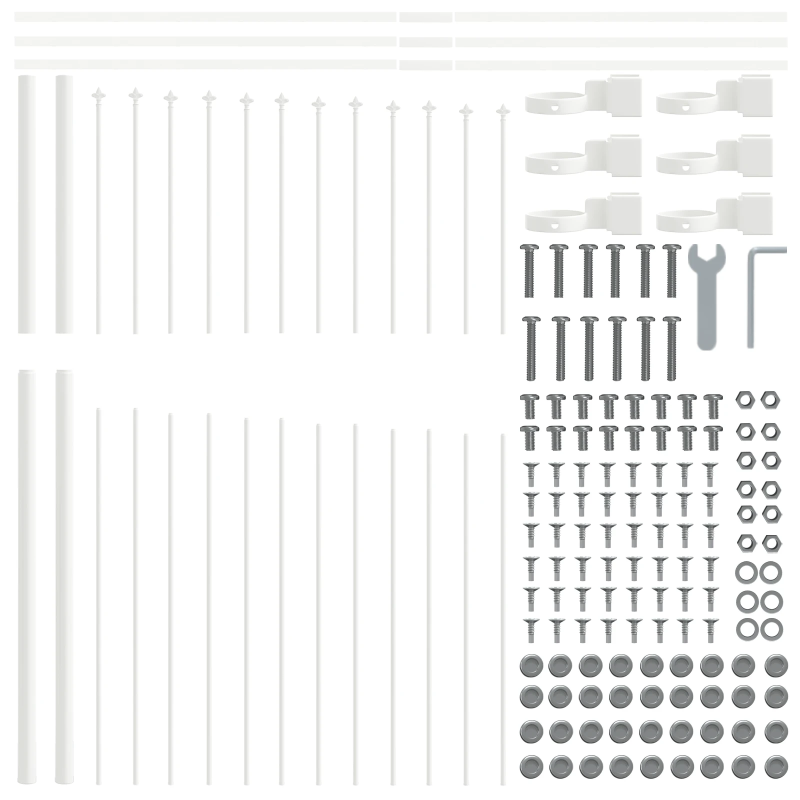 vidaXL Dārza žogs 6 pcs Balts 170 x 215 cm