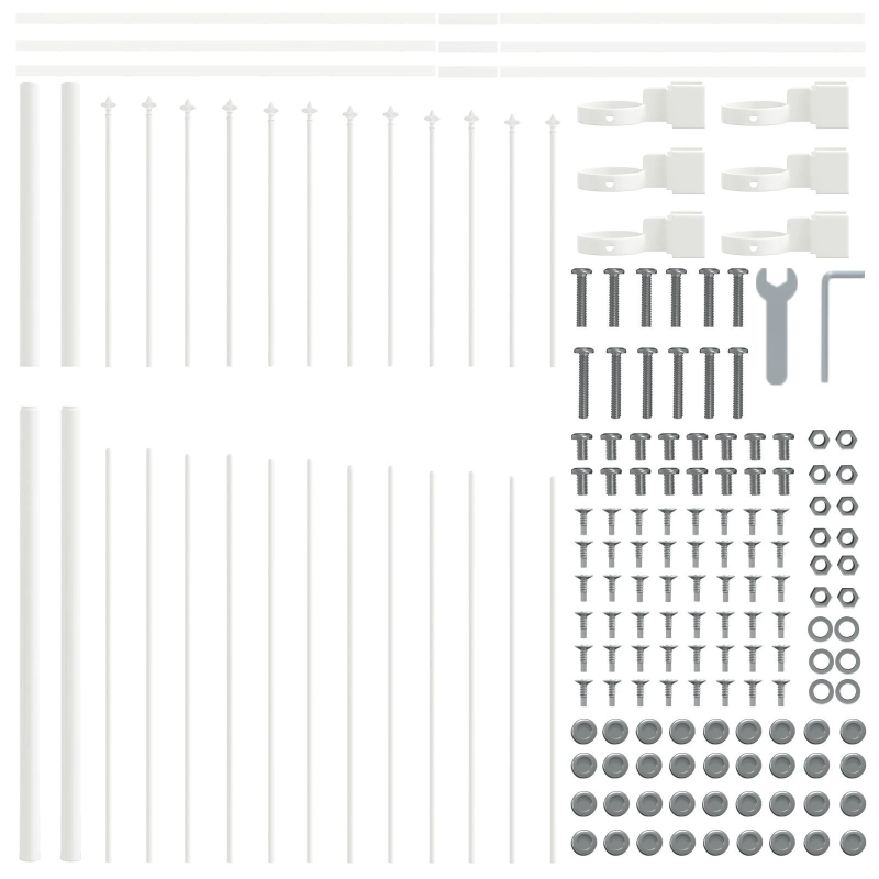 vidaXL Dārza žogs 6 pcs Balts 170 x 215 cm