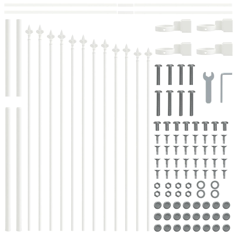 vidaXL Dārza žogs 7 pcs Balts 170 x 140 cm