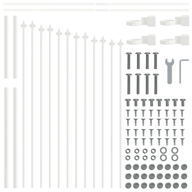 vidaXL Dārza žogs 7 pcs Balts 170 x 140 cm