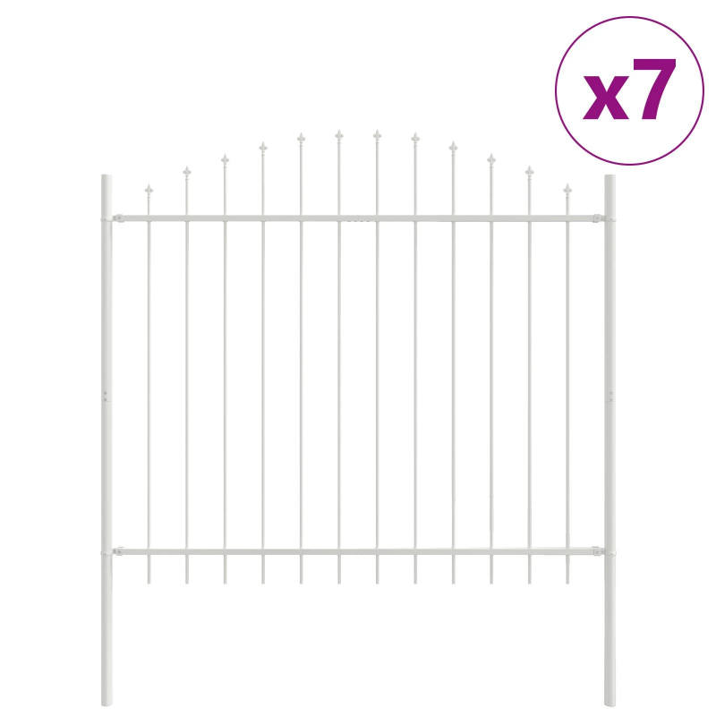vidaXL Dārza žogs 7 pcs Balts 170 x 190 cm