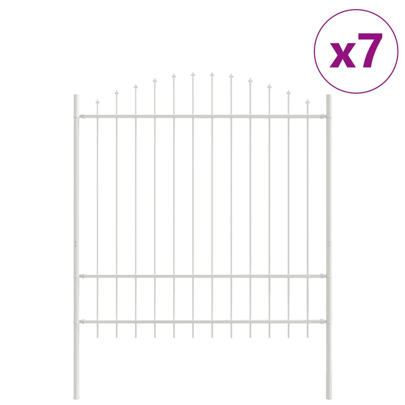vidaXL Dārza žogs 7 pcs Balts 170 x 215 cm