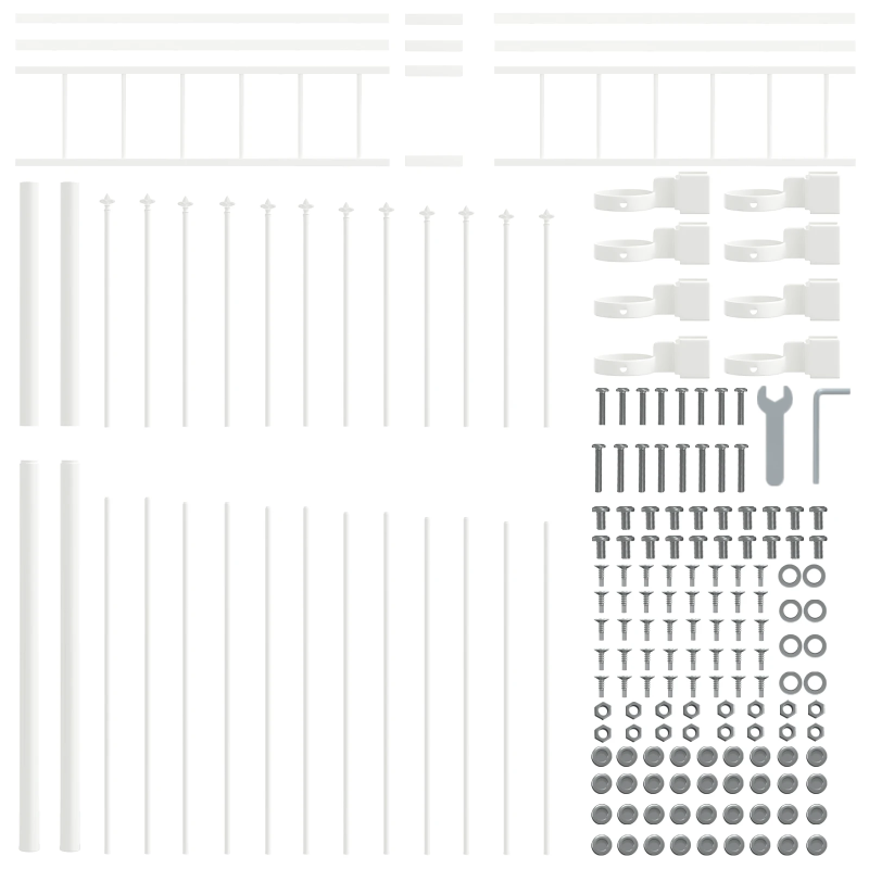 vidaXL Dārza žogs 8 pcs Balts 170 x 225 cm