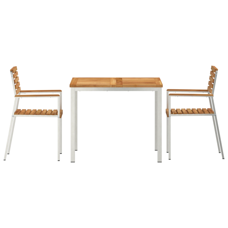 vidaXL Dārza ēdamgalds 3 pcs Brūna Ciets tekša koks